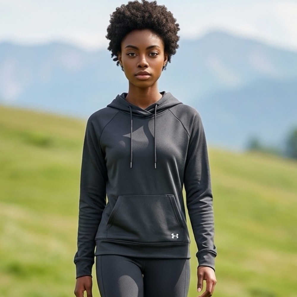 NWT Under Armour UA Women’s Black Cold Gear Loose Fit Full Zip Hoodie Jacket - M